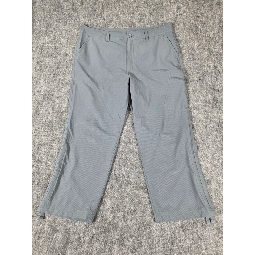 Eddie Bauer Womens 12 Grey Ripstop Hiking Pants Cinch Hem Cargo Pocket 2469